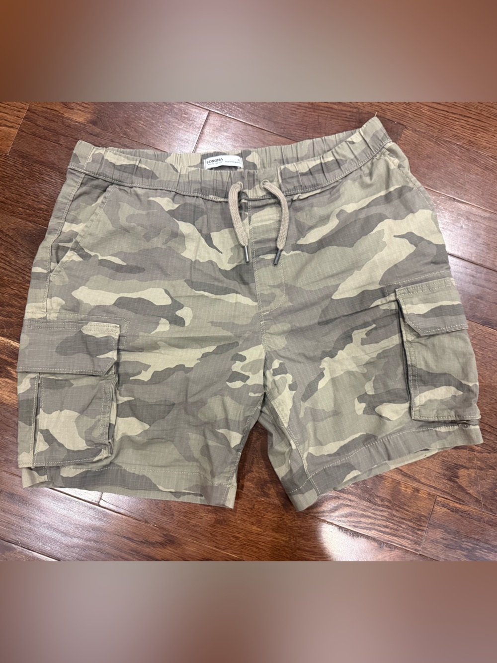 Sonoma Men's Camo Cargo Shorts - Beige and Olive